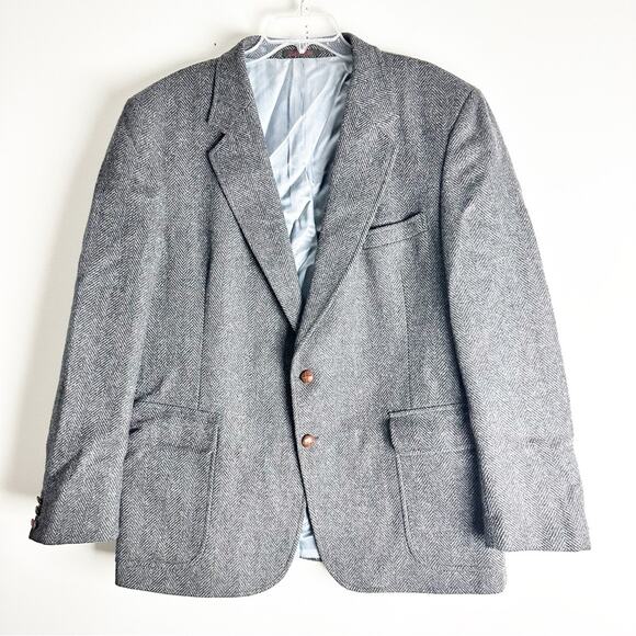 Men’s 100% Pure Wool Blazer Gray Potomac Collections     Size 46R - Picture 1 of 11